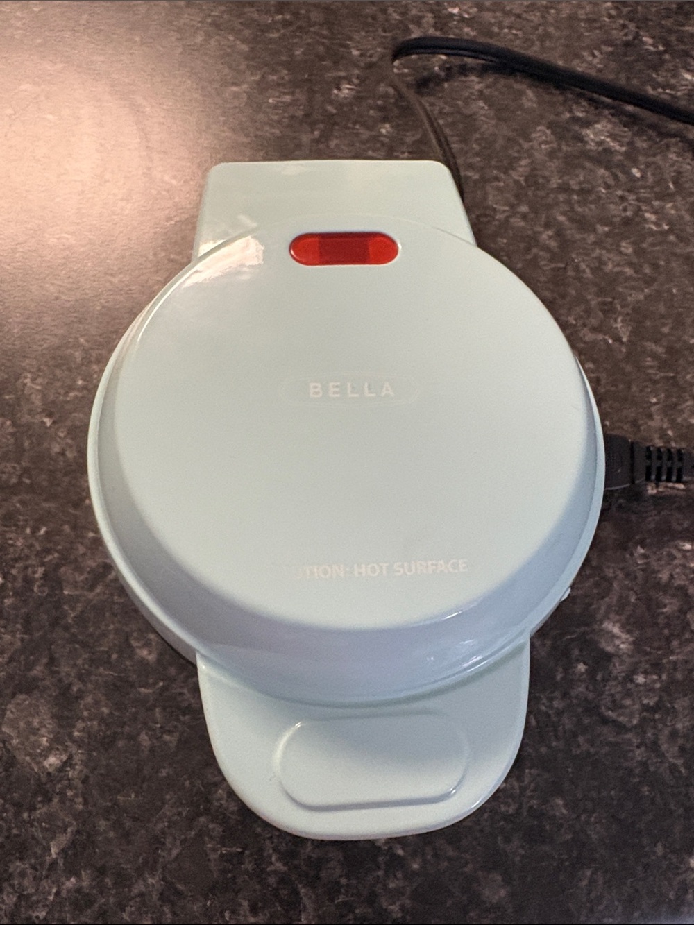 BELLA Mini Light Blue Electric Waffle Maker
